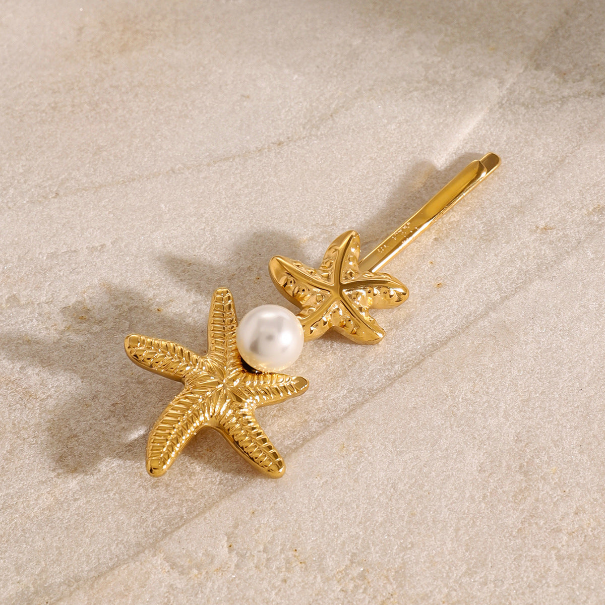 Mimi Femme Twin Starfish Freshwater Pearl French Pin