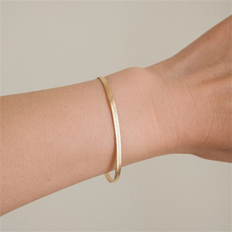 Mimi Femme Zephyra Gold Herringbone Bracelet