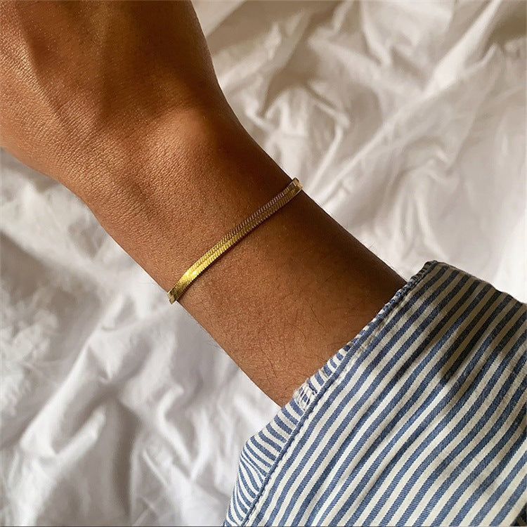 Mimi Femme Zephyra Gold Herringbone Bracelet