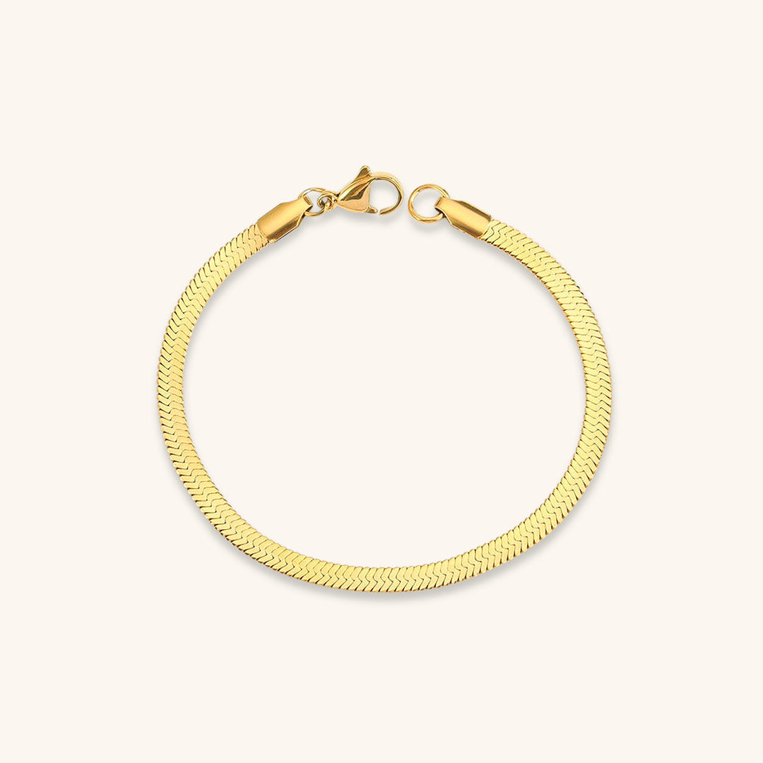 Mimi Femme Zephyra Gold Herringbone Bracelet